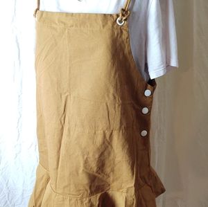 Korean Ulzzang jumper 👗 dress mustard OS string